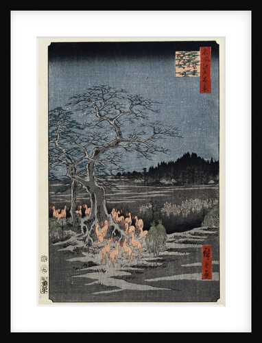 New Year's Eve foxfires at the Nettle Tree, Oji by Ando Hiroshige from the series 'One Hundred Views of Famous Places in Edo' by Anonymous