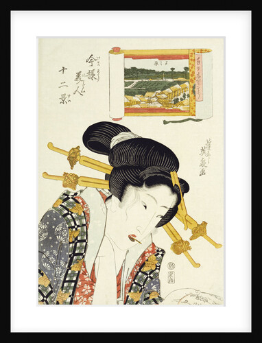 The Calculating Type by Keisai Eisen from the series Imayo bijin junikei (Twelve scenes of modern beauties) by Anonymous