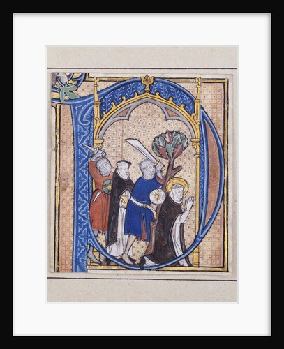 Illuminated initial depicting assassination of St. Peter Martyr by Anonymous