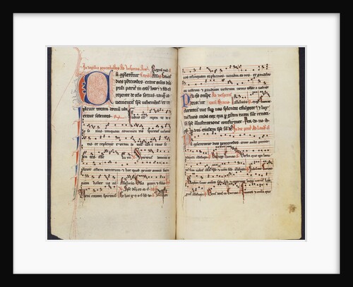 Psalter, fully noted, with hymnal for the temporal and Sanctoral, Hours of the Virgin, with extra prayers, music, etc by Anonymous