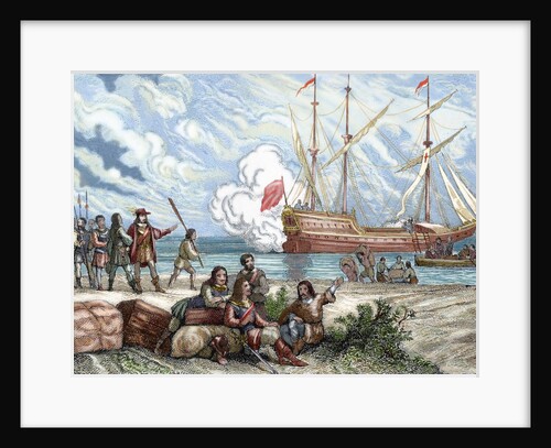 Pedro de Valdivia (ca. 1500- 1553). Spanish conquistador. Landing of Pedro de Valdivia on the coast by Anonymous