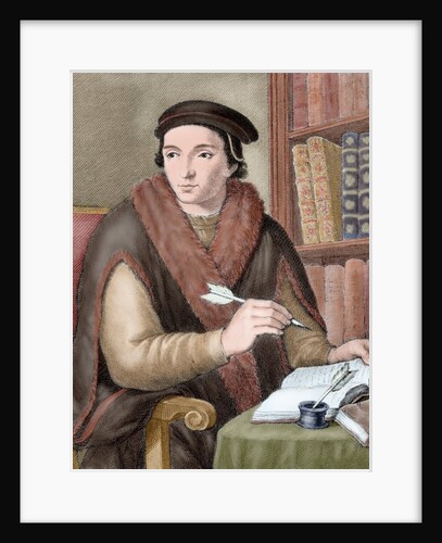 Juan Luis Vives (1493-1540). Valencian scholar and humanist. Colored engraving by Anonymous