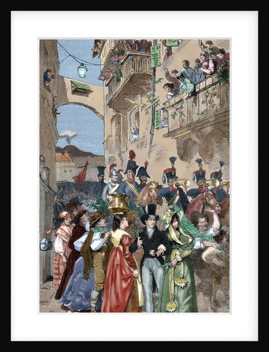 1820 Revolution. Naples. The Austrian troops arriving in Naples to quell the uprising started by the Carbonari by Anonymous