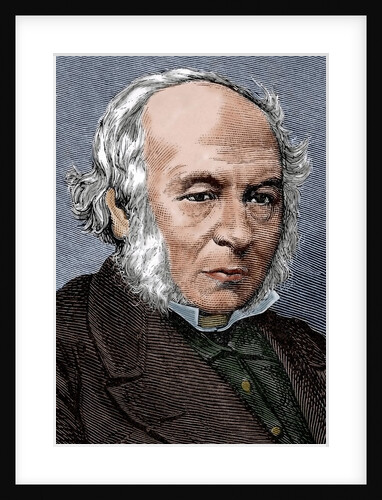 Rowland Hill (1795-1879). Engraving. Colored by Anonymous