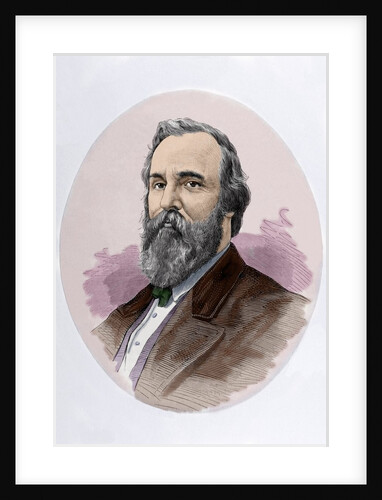 Rutherford B. Hayes (1822-1893). Engraving. Colored by Anonymous