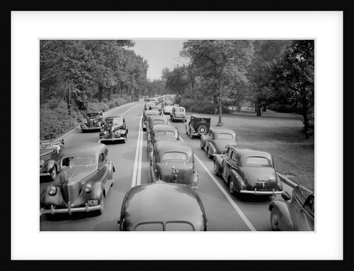 Traffic jam along a parkway in Chicago, ca. 1940 by Anonymous