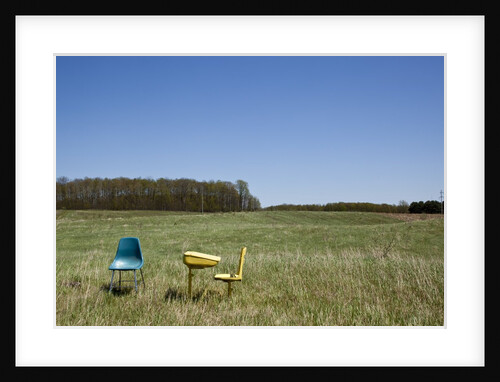 School Desk in Field, Michigan by Anonymous