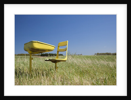 School Desk in Field, Michigan by Anonymous
