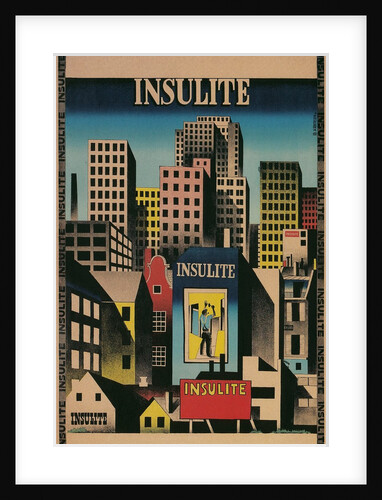 Ad for Insulite Insulation, City Scape by Anonymous