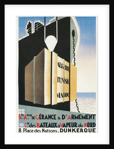 French Ad for Steamship Line Port, Dunkirk by Anonymous