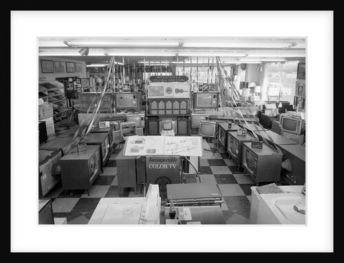 Television and appliance showroom in Chicago, ca. 1965 by Anonymous