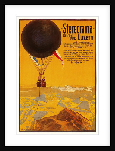 Poster with Balloon above the Alps by Anonymous