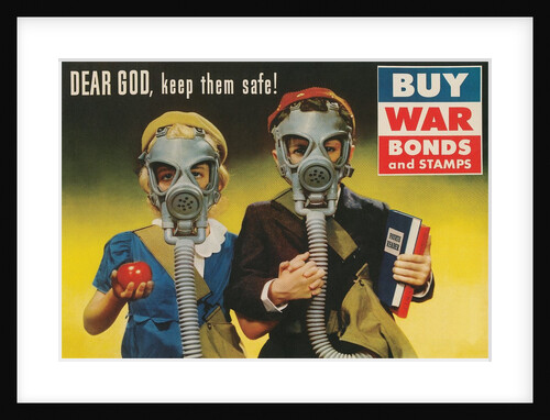 War Bonds Poster, Children in Gas Masks by Anonymous