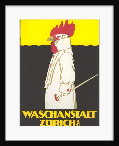 Poster for Zurich Laundry Service with Rooster by Anonymous