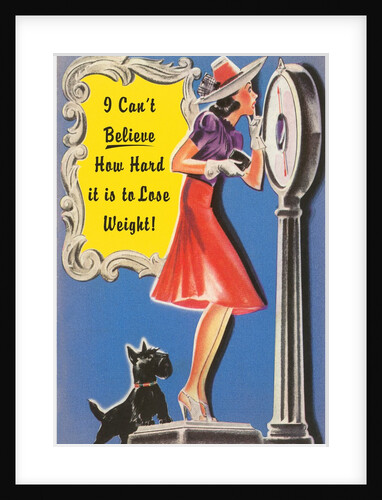 Woman on Scale with Scottie Dog by Anonymous