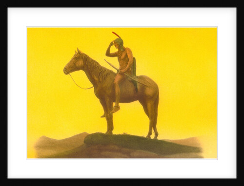 Indian Brave on Horseback by Anonymous