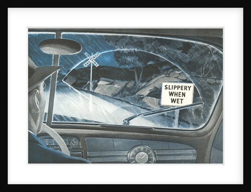 Slippery When Wet, Road Sign by Anonymous