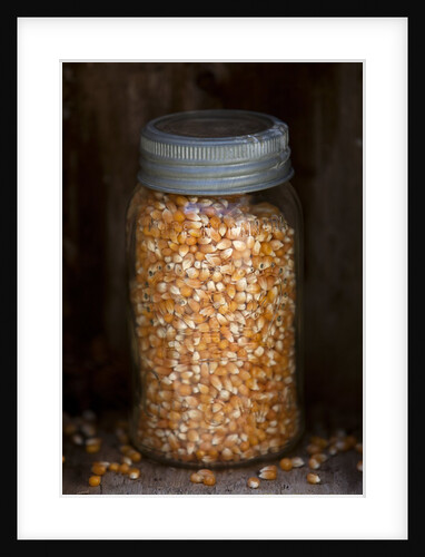 popcorn kernels in a mason jar by Anonymous