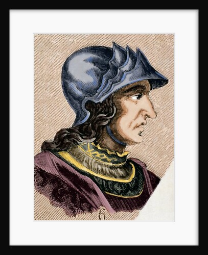Theodoric II. (died 466). Was the eight of Visigoths from 543 to 466. Engraving. Colored by Anonymous