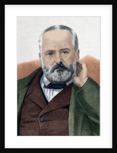 Victor Hugo (1802-1885). French poet, novelist, and dramatist to the Romantic movement. Engraving. C by Anonymous