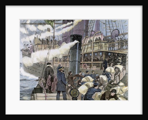 Boat carrying goods in the port of London by Anonymous