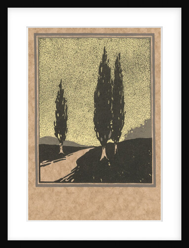 Cypresses woodcut by Anonymous