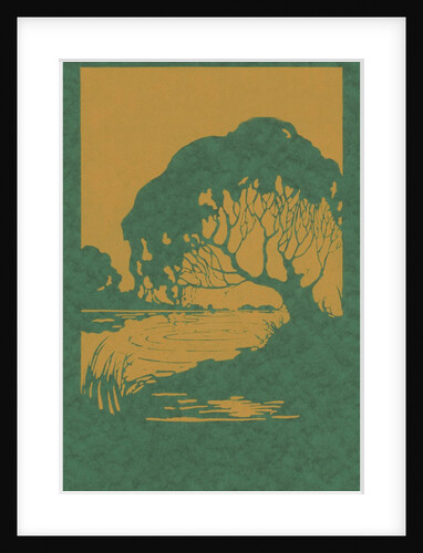 Woodcut of tree and pond by Anonymous
