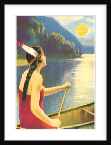 Indian maiden watching the sunset by Anonymous