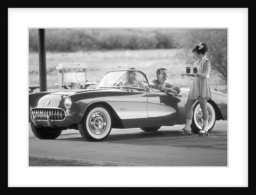 1980s 1990s Carhop on roller skates by Anonymous
