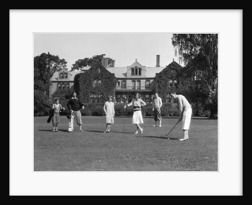 1920s two women and four men playing golf by Anonymous