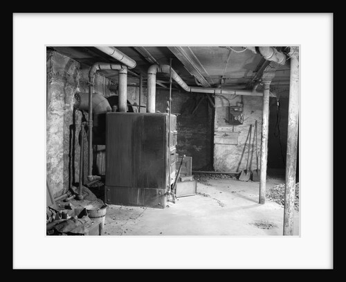 1930s 1940s coal burning home furnace in basement by Anonymous