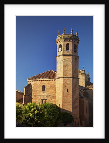 Clock tower of the San Mateo Church in Banos de la Encina, Spain by Anonymous