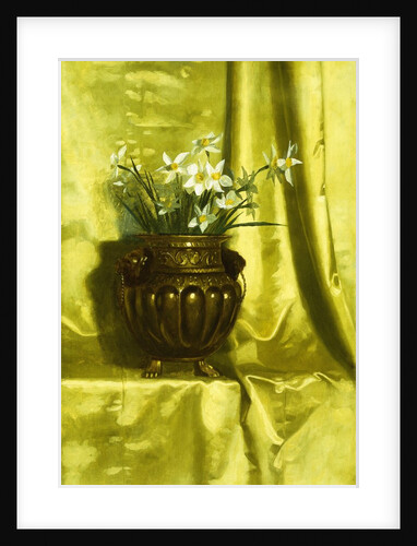 Narcissus in a Brass Vase by De Scott Evans