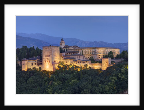 View of Alhambra Palace in the evening by Anonymous