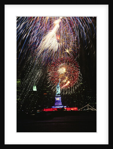 1980s Statue of Liberty fireworks NYC by Anonymous