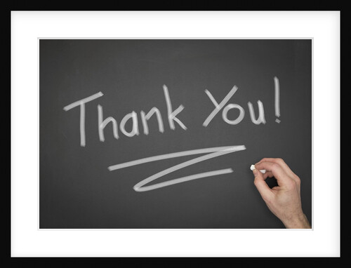 Blackboard with 'Thank you' written on it by Anonymous