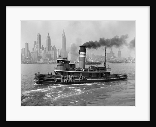 1940s tugboat on Hudson River in NYC by Anonymous