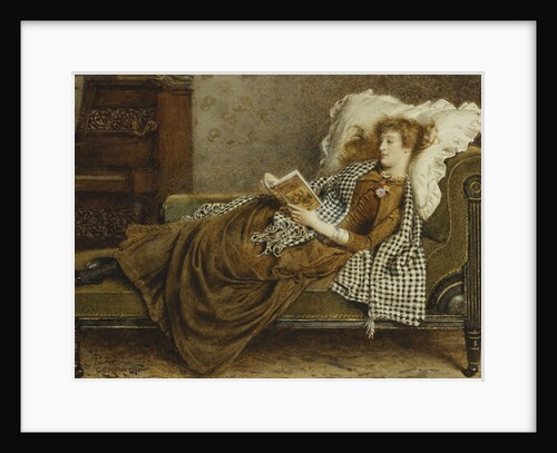 A Young Lady Reading in an Interior by George Goodwin Kilburne