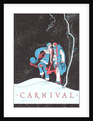 Carnival Clowns in Snow at Night by Anonymous