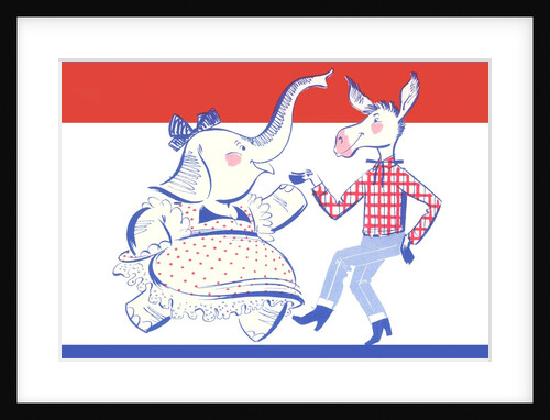 Elephant Dancing with Donkey Political Poster by Anonymous