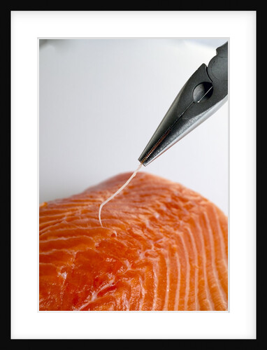 Deboning a salmon fillet by Anonymous
