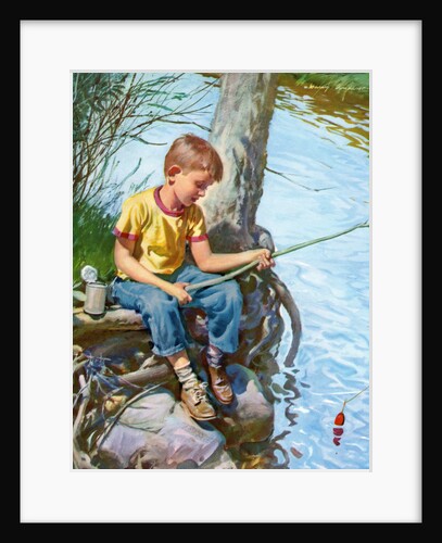Young Boy at a Fishing Hole. by Anonymous