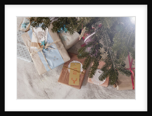Gift boxes under Christmas tree, Munich, Bavaria, Germany by Anonymous
