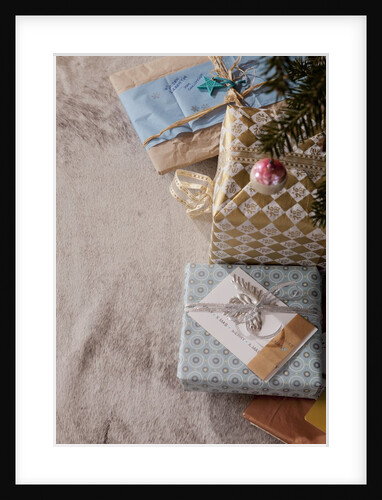 Gift boxes placed under Christmas tree, Munich, Bavaria, Germany by Anonymous