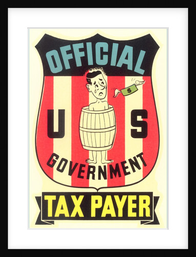 Impoverished American Taxpayer in Barrel by Anonymous