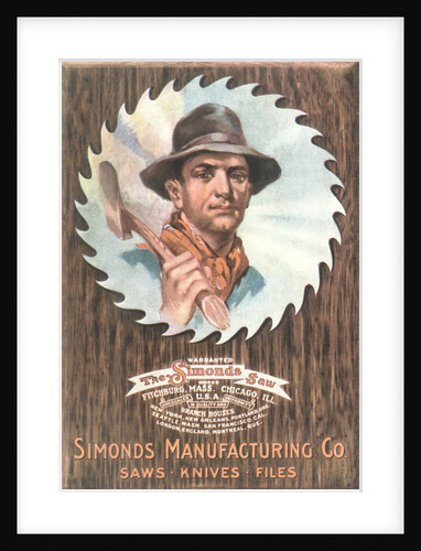 Logger on Circular Saw Blade by Anonymous