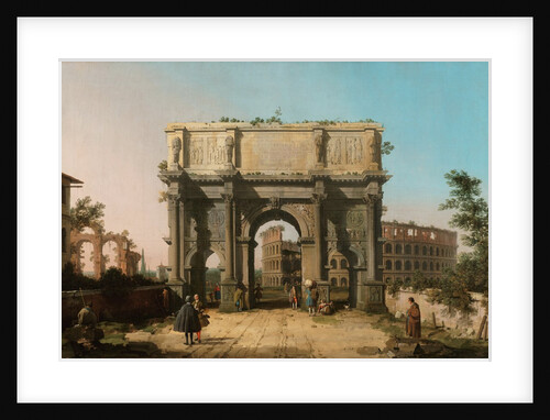 View of the Arch of Constantine with the Colosseum by Canaletto