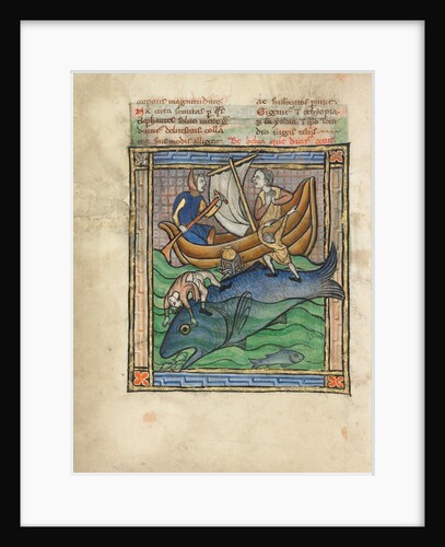 Two Fishermen on a Sea Monster, by Anonymous