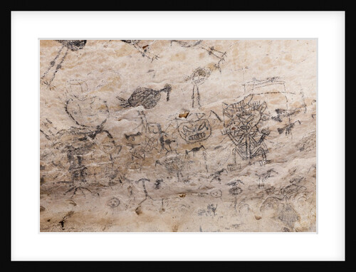 Pre-Columbian Rock paintings inside La Linea Limestone Cave, Dominican Republic by Anonymous
