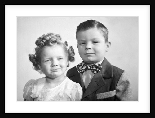 Brother and sister studio portrait, ca. 1949. by Anonymous